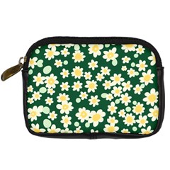 Mid Century Retro Floral 1970s 1960s Pattern 93 Digital Camera Leather Case by violetheavensky