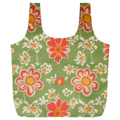 Retro 40s 50s Mexico Flowers Pattern 3 Full Print Recycle Bag (xxxl) by violetheavensky