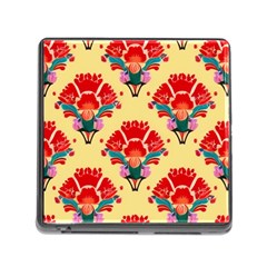 Retro 40s 50s Mexico Flowers Pattern 4 Memory Card Reader (square 5 Slot) by violetheavensky