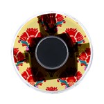 Retro 40s 50s Mexico Flowers Pattern 4 On-the-Go Memory Card Reader Front