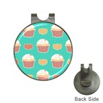 Retro 40s 50s Cupcake Pattern 3 Hat Clips with Golf Markers Front