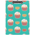 Retro 40s 50s Cupcake Pattern 3 A4 Acrylic Clipboard Front