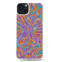Mid Century Retro Floral 1970s 1960s Pattern 75 Iphone 15 Tpu Uv Print Case by violetheavensky
