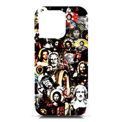 Jesus Christ Modern Halftone Pattern Iphone 16 Pro Black Uv Print Pc Hardshell Case by snek