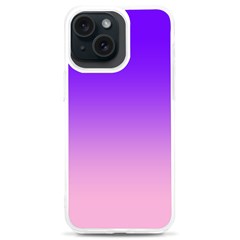 Indigo Violet To Cotton Candy Pink Linear Gradient Iphone 15 Plus Tpu Uv Print Case by GradientsOmbre