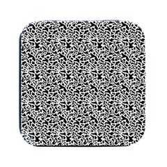Black White Giraffe Pattern Square Metal Box (black) by DinkovaArt