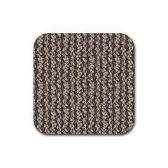 Beige Snake Pattern Rubber Coaster (square) by DinkovaArt