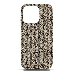 Beige Snake Pattern Iphone 16 Pro Black Uv Print Pc Hardshell Case by DinkovaArt