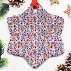 Floral Mix Snowflake Ornament (two Sides) by DinkovaArt