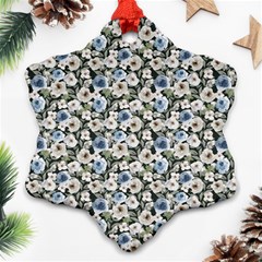 Roses Snowflake Ornament (two Sides) by DinkovaArt