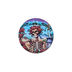 Grateful Dead Hippie Peace Roses Rock Music Legend Golf Ball Marker by Tsamara