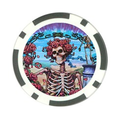 Grateful Dead Hippie Peace Roses Rock Music Legend Poker Chip Card Guard by Tsamara