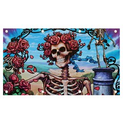 Grateful Dead Hippie Peace Roses Rock Music Legend Banner And Sign 7  X 4  by Tsamara