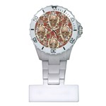 Skull And Roses Flowee Flora Floral Patterns Pattern Plastic Nurses Watch Front