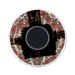 Skull And Roses Flowee Flora Floral Patterns Pattern On-the-go Memory Card Reader by Tsamara