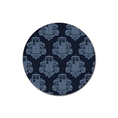 Dr Who Tardis Pattern Rubber Round Coaster (4 Pack) by Tsamara