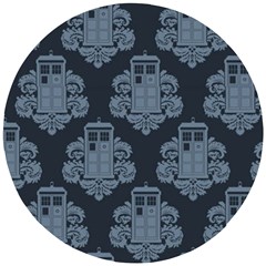 Dr Who Tardis Pattern Wooden Puzzle Round by Tsamara