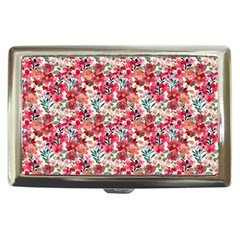 Red Flowers Cigarette Money Case by DinkovaArt