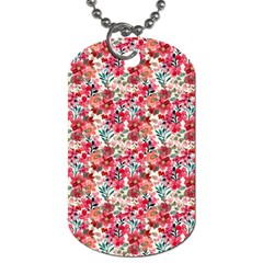 Red Flowers Dog Tag (two Sides) by DinkovaArt