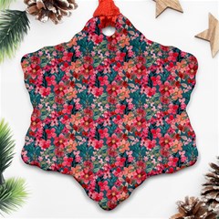 Red Flowers 2 Ornament (snowflake) by DinkovaArt