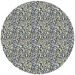 Green Leaves Wooden Puzzle Round by DinkovaArt