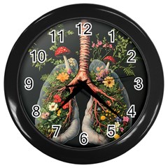Lungs Health Wall Clock (black) by Sabxi