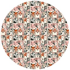 Foxs Wooden Puzzle Round by DinkovaArt