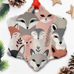 Fox Ornament (snowflake) by DinkovaArt