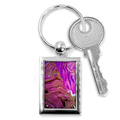 Magenta Waves Key Chain (rectangle) by kaleidomarblingart