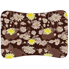 Mid Century Retro Floral 1970s 1960s Pattern 84 Velour Seat Head Rest Cushion by violetheavensky