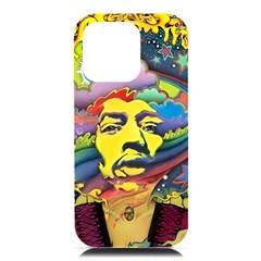 Psychedelic Rock Jimi Hendri Iphone 16 Pro Max Black Uv Print Pc Hardshell Case by Tsamara