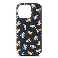 Bluey Pattern Iphone 16 Pro Black Uv Print Pc Hardshell Case by avitendut