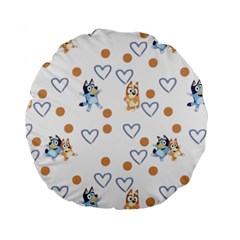 Bluey, Bluey Merch, Bluey Pattern, Bluey Bluey, Bingo, Bluey Design, Bluey Dog Standard 15  Premium Flano Round Cushions by avitendut