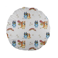 Bluey, Bluey Merch, Bluey Pattern, Bluey Bluey, Bingo, Bluey Design, Bluey Dog Standard 15  Premium Flano Round Cushions by avitendut