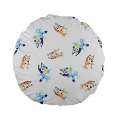 Bluey, Bluey Merch, Bluey Pattern, Bluey Bluey, Bingo, Bluey Design, Bluey Dog Standard 15  Premium Flano Round Cushions by avitendut