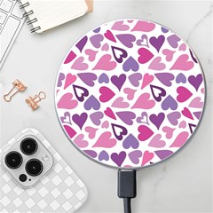 Heart Pattern Repetition Background Wireless Fast Charger(white) by Tsamara