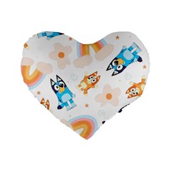 Bluey, Bluey Merch, Bluey Pattern, Bluey Bluey, Bingo, Bluey Design, Bluey Dog Standard 16  Premium Heart Shape Cushions by avitendut