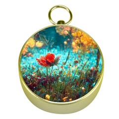 Flowers Detail Painting Nature Gold Compasses by Anend