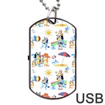 Bluey, Bluey merch, Bluey pattern, Bluey Bluey, bingo, Bluey design, bluey dog Dog Tag USB Flash (Two Sides) Back