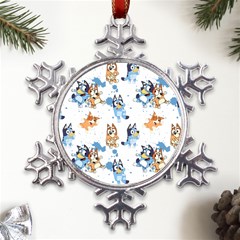 Bluey, Bluey Merch, Bluey Pattern, Bluey Bluey, Bingo, Bluey Design, Bluey Dog Metal Large Snowflake Ornament by avitendut