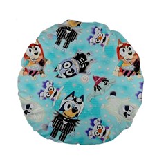 Bluey, Bluey Merch, Bluey Pattern, Bluey Bluey, Bingo, Bluey Design, Bluey Dog Standard 15  Premium Flano Round Cushions by avitendut