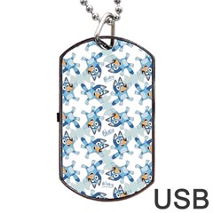 Bluey, Bluey Merch, Bluey Pattern, Bluey Bluey, Bingo, Bluey Design, Bluey Dog Dog Tag Usb Flash (one Side) by avitendut