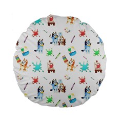 Bluey, Bluey Merch, Bluey Pattern, Bluey Bluey, Bingo, Bluey Design, Bluey Dog Standard 15  Premium Flano Round Cushions by avitendut