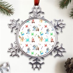 Bluey, Bluey Merch, Bluey Pattern, Bluey Bluey, Bingo, Bluey Design, Bluey Dog Metal Large Snowflake Ornament by avitendut