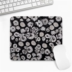 Mid Century Retro Floral 1970s 1960s Pattern 86 Large Mousepad by violetheavensky
