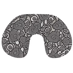 Mid Century Retro Floral 1970s 1960s Pattern 85 Travel Neck Pillow by violetheavensky