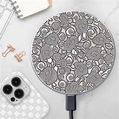 Mid Century Retro Floral 1970s 1960s Pattern 85 Wireless Fast Charger(white) by violetheavensky