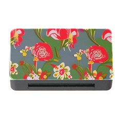 Mid Century Retro Floral 1970s 1960s Pattern 83 Memory Card Reader With Cf by violetheavensky