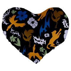 Pattern Design Seamless Texture Large 19  Premium Heart Shape Cushions by Tsamara