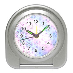 Digital Art Artwork Abstract Pink Purple Travel Alarm Clock by Dutashop